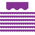 Create a unique bulletin board theme with the Teacher Created Resources Scalloped Border Trim Pack. These vibrant border trim strips are made of acid-free paper and help liven up your classroom.  Scalloped border trim helps liven up any classroom.  Made of acid-free paper.  Creates themes for bulletin boards, walls, windows and projects.  Each purple border trim pack has 12 pieces (2-3/16in x 35in) for a total length of 35ft of trim.