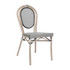 FLASH FURNITURE SDA6422STXTBWLN  Marseille Indoor/Outdoor Commercial Thonet Bistro Stacking Chair, Textilene and Bamboo Print Aluminum Frame, Black & White/Light Natural Frame