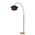 ADESSO INC 3871-01 Adesso Gardner Arc Floor Lamp, 72-1/4in, Black Shade/Travertine Base