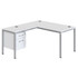 NORSTAR OFFICE PRODUCTS INC. SGSD029-201-WT Boss Office Products Simple System Workstation L-Desk with Return & Pedestal, 29-1/2inH x 60inW x 65-7/16inD, White