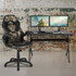 FLASH FURNITURE BLNX10D1904CAM  Gaming Desk And Racing Chair Set With Cup Holder, Headphone Hook & 2 Wire Management Holes, Camouflage