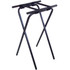Serve guests easily with the CSL Deluxe Steel Tray Stand. The tubular steel construction withstands heavy loads. This stand folds easily for compact storage and transport.  Durable tubular steel hospitality stand.  Rivet-hinges support heavy loads.  Folding stand allows for easy storage.  Non-marking plastic feet.  Weight capacity tested to support 150 lb.  Save time - no assembly required.  Backed by the manufacturers 1-year limited warranty.