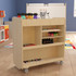 Keep spaces free from clutter with the Flash Furniture Bright Beginnings Commercial Wood Mobile Storage Cart. This storage cart is made of commercial-grade birch wood for durability and has a reachable height that is ideal for toddlers through early elementary students. The 4 upper compartments and 5 shelves provide plenty of space for supplies.  Made of commercial-grade engineered birch wood for durability.  Reachable height is ideal for toddlers through early elementary students.  Rounded edges prevent abrasions from accidental contact.  Boasts 4 upper compartments and 5 shelves for space-saving storage  Locking caster wheels provide stability.  Wipe clean with a damp cloth.  Weight capacity tested to support 100 lb.  Assembly required.  Backed by the manufacturer's 15-year limited warranty.