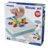 Your child can create imaginative designs with the Miniland Educational Mosaic Art Set. As they are securing the shapes along the mounting bracket using the screwdriver, they are also developing motor skills.  Set includes plates and strips in different designs, screws and a screwdriver.  Mounting bracket provides a sturdy place to create designs.  Includes a storage container.