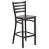 FLASH FURNITURE XUDG697BBARWAW  Metal/Wood Restaurant Barstool With Ladder Back, Walnut/Black