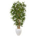 NEARLY NATURAL INC. 5817 Nearly Natural Bamboo 60inH Artificial Tree With Oval Planter, 60inH x 25inW x 25inD, Green