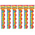 Help make each class period bright and cheerful with Terrific Trimmer borders. TREND borders allow you to create a fun, festive atmosphere for your students.  Add a decorative touch to your classroom environment.  Precut, scalloped design offers a neat appearance.  Rainbow and stars design.