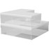 FLASH FURNITURE BEPB33173CLR Martha Stewart Brody Stack & Slide Plastic Tray Office Desktop Organizers, 2inH x 6-1/4inW x 7-1/2inD, Clear, Set Of 3 Organizers