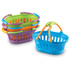 Add fun and practicality to pretend play with these colorful shopping baskets! Designed for little hands, this set of four oval baskets comes in vibrant New Sprouts colors, perfect for imaginative shopping trips or playtime organization. Ideal for ages 18 months and up.  Set of 4 colorful oval shopping baskets in orange, green, purple, and blue  Perfectly sized for little hands, measuring 8.5inL x 7inW x 4inH  Encourages imaginative play and role-playing activities  Durable and easy to handle for children aged 18 months to 8 years