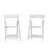 FLASH FURNITURE 2XF2901WHWOOD  HERCULES Series Wood Folding Chairs With Vinyl Padded Seats, White, Pack Of 2 Chairs
