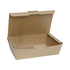 Make sure food safely reaches your customers with the Pactiv Evergreen EarthChoice Tamper Evident OneBox Paper Boxes. These boxes feature tamper-evident closures to help maintain food quality and safety, and they're leak-resistant as well, ensuring food remains inside the box.  SmartVents help keep items crispy and crunchy.  Tamper-evident closures maintain food quality and safety.  Leak-resistant coating helps prevent messes.  Perforated tear-away lids for easy access.  Pre-assembled for convenience.  Microwave safe.  Freezer safe.