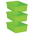 EDUCATORS RESOURCE TCR20409-3 Teacher Created Resources Large Plastic Storage Bins, 5inH x 11-1/2inW x 16-1/4inD, Lime, Pack Of 3 Bins