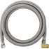 SELA PRODUCTS, LLC DW72SSBL Certified Appliance Accessories Braided Stainless Steel Dishwasher Connector with MIP Elbow - 72in - Stainless Steel, Gold, Silver - Stainless Steel, Vinyl, Polyvinyl Chloride (PVC), Polyester, Brass