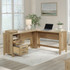 SAUDER WOODWORKING CO. 434913 Sauder Rosedale Ranch 60inW Modern Farmhouse L-Shaped Computer Desk, Timber Oak