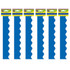 Create a unique bulletin board theme with the Teacher Created Resources Scalloped Border Trim Pack. These vibrant border trim strips are made of acid-free paper and help liven up your classroom.  Scalloped border trim helps liven up any classroom.  Made of acid-free paper.  Creates themes for bulletin boards, walls, windows and projects.  Each blue border trim pack has 12 pieces (2-3/16in x 35in) for a total length of 35ft of trim.