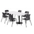 KENTUCKIANA FOAM INC 840031942494 KFI Studios Proof Rectangle Pedestal Table With Imme Chairs, 31-3/4inH x 72inW x 36inD, Designer White Top/Black Base/Black Chairs