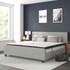 FLASH FURNITURE HGBM1028  Tribeca Tufted Upholstered Platform Bed with 10in CertiPUR-US Certified Foam and Pocket Spring Mattress, King, 40inH x 78-1/4inW x 85-1/4inL, Light Gray