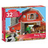 Who can build the big red barn? This three-feet-wide shaped floor puzzle features 32 oversized pieces, perfect for children of all ages. With lifelike animals and a classic tractor peeking from behind the barn door, kids can enjoy putting together the puzzle and playing "I spy" games while building essential skills.  Jumbo floor puzzle in the shape of a barn  Promotes hand-eye coordination and problem-solving skills  32 extra-thick cardboard pieces  3 feet wide when assembled