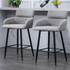 GLAMOUR HOME GHSTL-1710  Barker Fabric Tufted Barstools With Backs, Gray/Black, Set Of 2 Stools