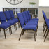 FLASH FURNITURE XCH60096NVB  HERCULES Series Church Accent Chair With Book Rack, Navy Blue Fabric/Goldvein Frame