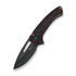 SENCUT S24082A-3 SENCUT Squiggy Flipper & Thumb Hole & Button Lock Knife Burgundy / Black G10 Handle