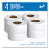 KIMBERLY-CLARK PROFESSIONAL Scott® 03148 Essential JRT Jumbo Roll Bathroom Tissue, Septic Safe, 2-Ply, 3.55" x 1,000 ft, White, 4 Rolls/Carton