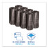 BOARDWALK 3339H Low-Density Waste Can Liners, 33 gal, 0.5 mil, 33" x 39", Black, Perforated Roll, 25 Bags/Roll, 8 Rolls/Carton