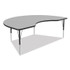 CORRELL, INC. 4872TF1595K4 Adjustable Activity Tables, Kidney Shaped, 72" x 48" x 19" to 29", Gray Top, Black Legs, 4/Pallet