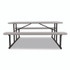 NATIONAL PUBLIC SEATING NPS® BMPT3072BK02 Blow Molded Folding Picnic Table, Rectangular, 57w x 72d x 29.5h, Speckled Gray Top, Black Base/Legs