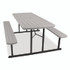 NATIONAL PUBLIC SEATING NPS® BMPT3072BK02 Blow Molded Folding Picnic Table, Rectangular, 57w x 72d x 29.5h, Speckled Gray Top, Black Base/Legs
