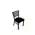 JMC FURNITURE WHCBVSBLK White Horse Series Side Chairs, Supports Up to 300 lb, 18" Seat Height, Black Seat, Black Back, Black Base