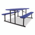 NATIONAL PUBLIC SEATING NPS® BMPT3072BK04 Blow Molded Folding Picnic Table, Rectangular, 57w x 72d x 29.5h, Blue Top, Black Base/Legs