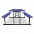 NATIONAL PUBLIC SEATING NPS® BMPT3072BK04 Blow Molded Folding Picnic Table, Rectangular, 57w x 72d x 29.5h, Blue Top, Black Base/Legs