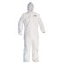 SMITH AND WESSON KleenGuard™ 46113 A30 Elastic Back and Cuff Hooded Coveralls, Large, White, 25/Carton