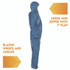 SMITH AND WESSON KleenGuard™ 58515 A20 Breathable Particle Protection Coveralls, Zip Front, Hood, Elastic Back, Wrists, Ankles, 2X-Large, Blue, 24/Carton