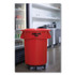 RUBBERMAID COMMERCIAL PROD. FG265500RED Vented Round Brute Container, 55 gal, Plastic, Red, 3/Carton