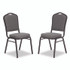 NATIONAL PUBLIC SEATING NPS® 9362BT2 9300 Series Deluxe Upholstered Stack Chair, Fabric, Supports 500 lb,19" Seat Ht, Nat Graystone Seat/Back, Black Base, 2/PK