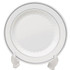WNA, INC. MP10WSLVR Masterpiece Plastic Dinnerware, Plate, 10.25" dia. White/Silver, 12/Pack, 10 Packs/Carton