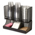 EMS MIND READER LLC UPMESHBLK Network Collection 2-Tier 6-Compartment Coffee Cup and Condiment Countertop Organizer, 5 x 13 x 11.5, Black