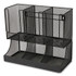 EMS MIND READER LLC UPMESHBLK Network Collection 2-Tier 6-Compartment Coffee Cup and Condiment Countertop Organizer, 5 x 13 x 11.5, Black