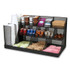 EMS MIND READER LLC CMG2MESHBLK Network Collection 14-Compartment Coffee Cup and Condiment Countertop Organizer, 11.61 x 23.9 x 12.76, Black