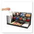 EMS MIND READER LLC CMG2MESHBLK Network Collection 14-Compartment Coffee Cup and Condiment Countertop Organizer, 11.61 x 23.9 x 12.76, Black