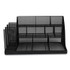 EMS MIND READER LLC CMG2MESHBLK Network Collection 14-Compartment Coffee Cup and Condiment Countertop Organizer, 11.61 x 23.9 x 12.76, Black