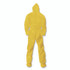 SMITH AND WESSON KleenGuard™ 00683 A70 Chemical Spray Protection Coveralls, Elastic Wrists, Ankles, Hood and Boots, Large, Yellow, 12/Carton