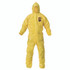SMITH AND WESSON KleenGuard™ 09816 A70 Chemical Spray Protection Coveralls, Elastic Wrists, Ankles, Hood, 3X-Large, Yellow, 12/Carton