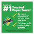 PROCTER & GAMBLE Bounty® 16007 Kitchen Roll Paper Towels, 2-Ply, White, 10.5 x 11, 75 Sheets/Roll, 4 Triple Rolls/Pack, 6 Packs/Carton