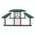 NATIONAL PUBLIC SEATING NPS® BMPT3072BK06 Blow Molded Folding Picnic Table, Rectangular, 57w x 72d x 29.5h, Green Top, Black Base/Legs
