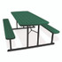 NATIONAL PUBLIC SEATING NPS® BMPT3072BK06 Blow Molded Folding Picnic Table, Rectangular, 57w x 72d x 29.5h, Green Top, Black Base/Legs