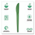 ECO-PRODUCTS,INC. EP-S011G Plantware Compostable Cutlery, Knife, Plastic, Green, 1,000/Carton