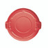 RUBBERMAID COMMERCIAL PROD. 2654 REDCT BRUTE Self-Draining Flat Top Lids for 32 gal Round BRUTE Containers, 22.25" Diameter x 3"h, Red, 3/Carton